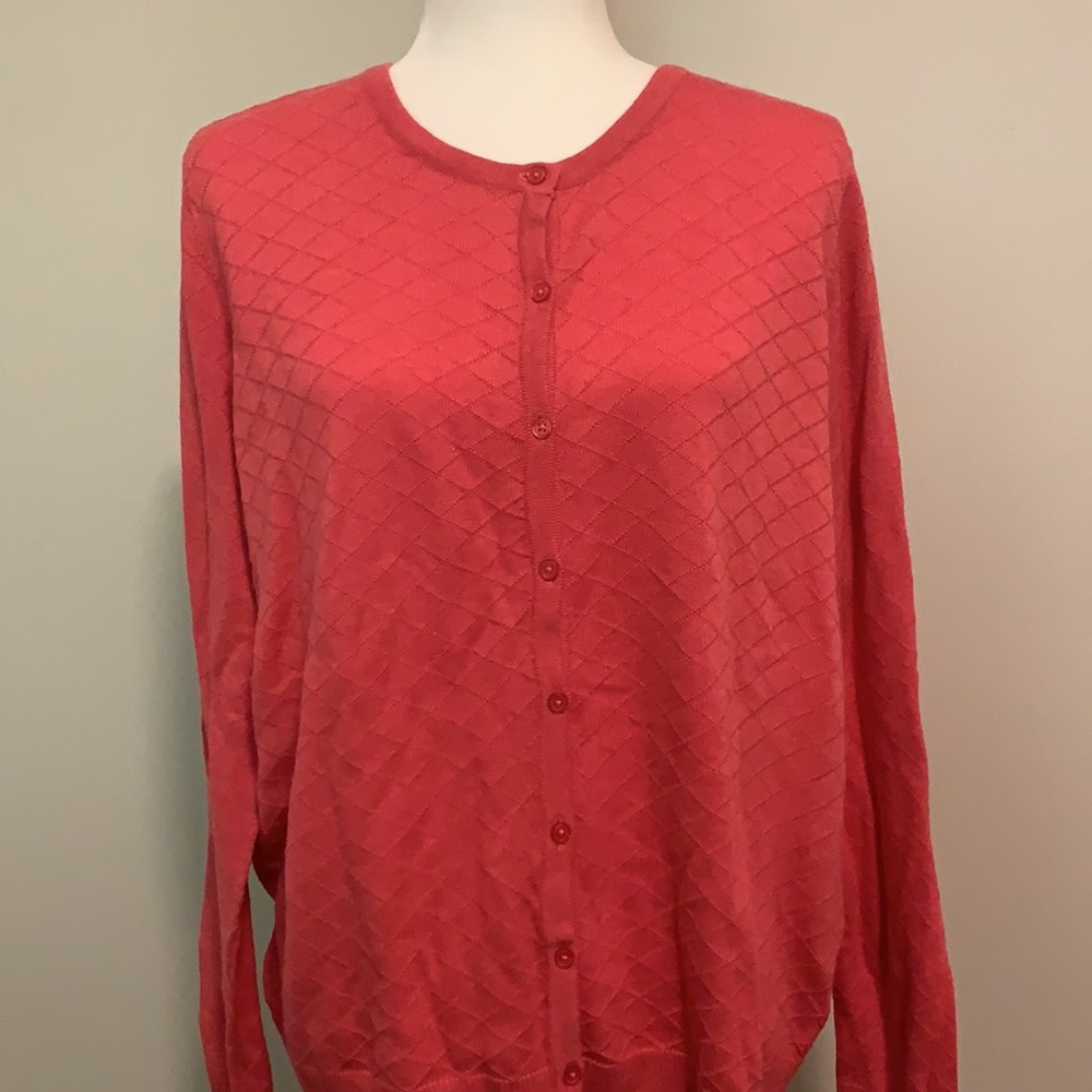 HILARY RADLEY - deep coral button down - Picture 2 of 7